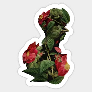 Red Wildflower Woman Sticker